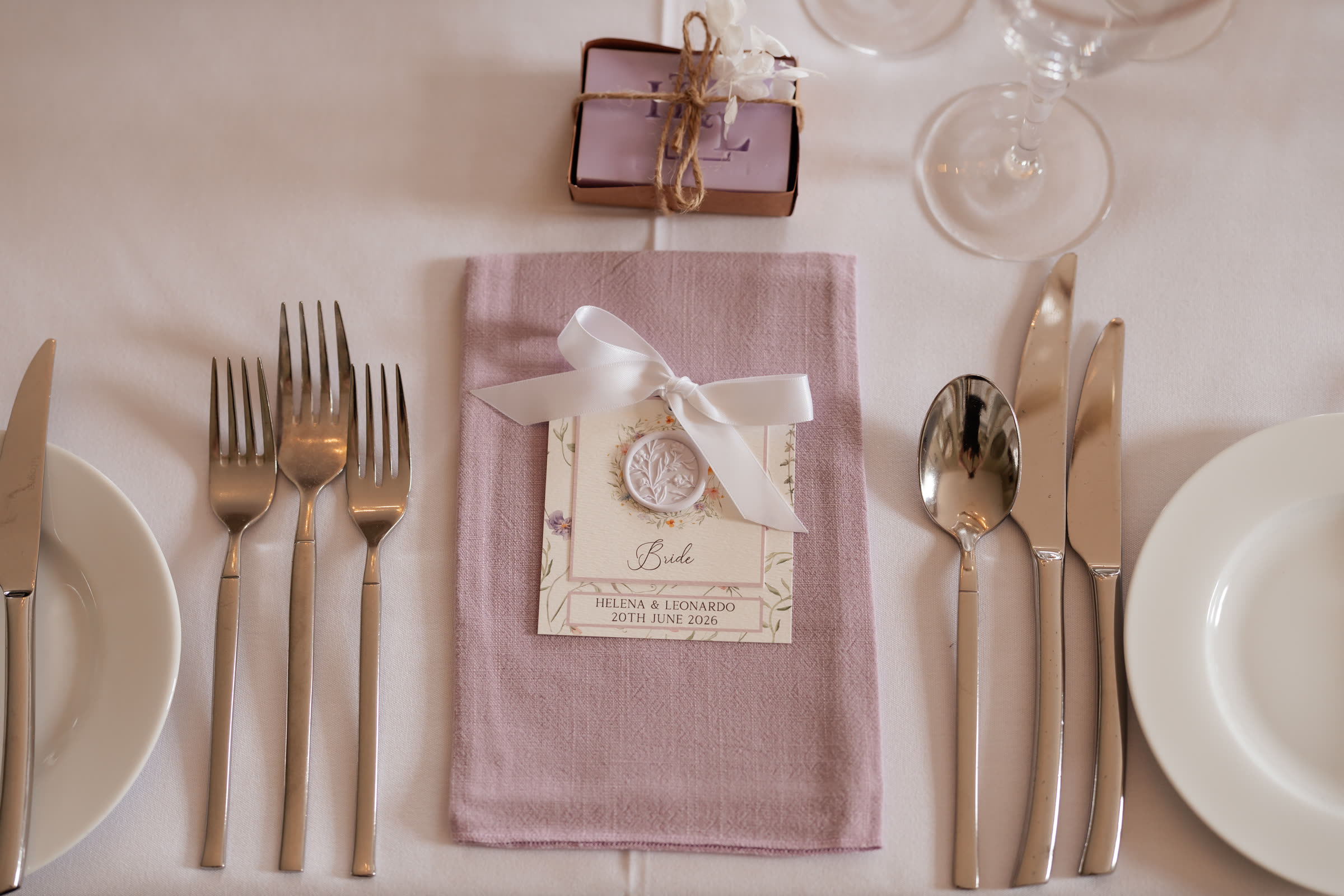Handmade wedding favour soap